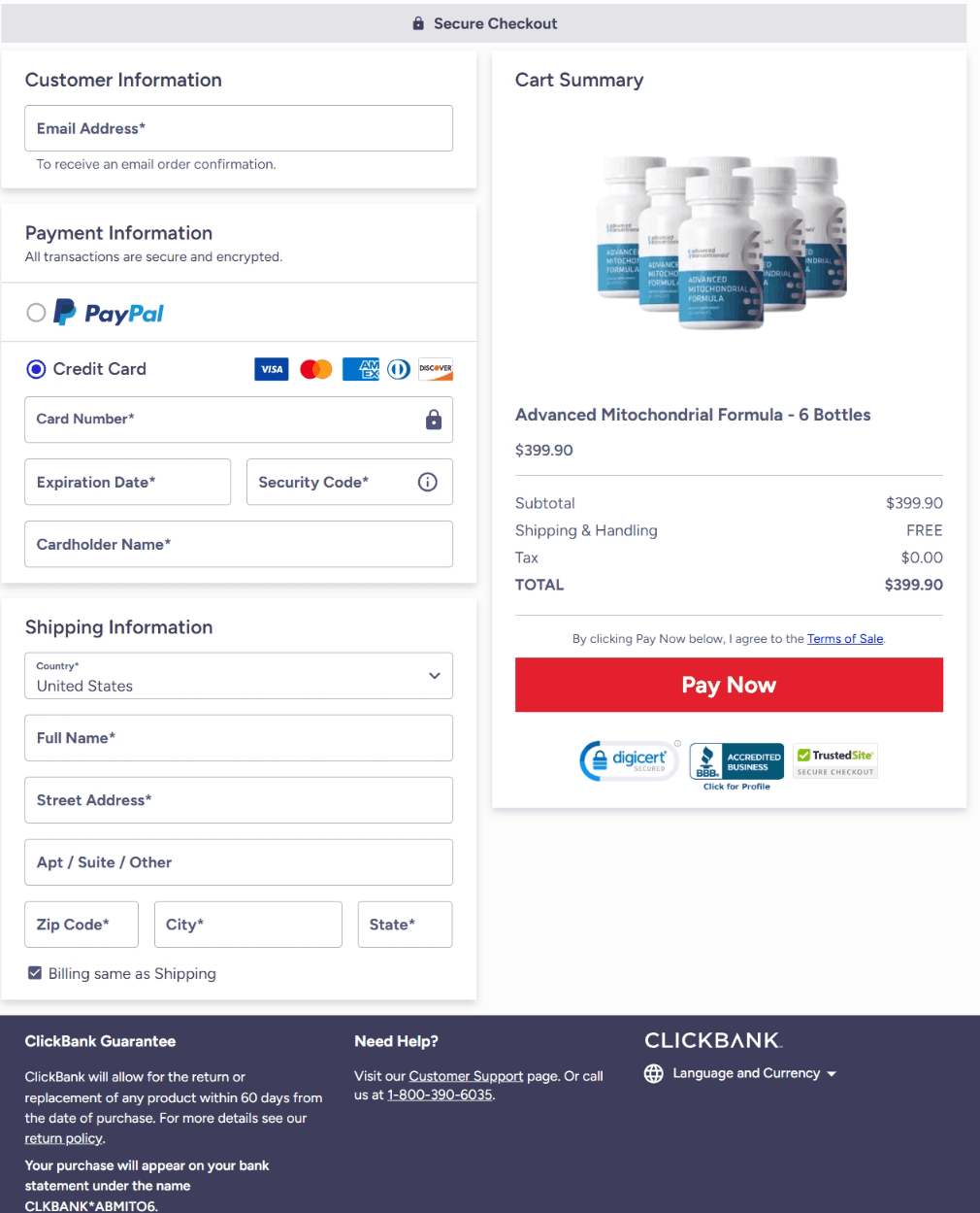 Advanced Mitochondrial Formula order-page